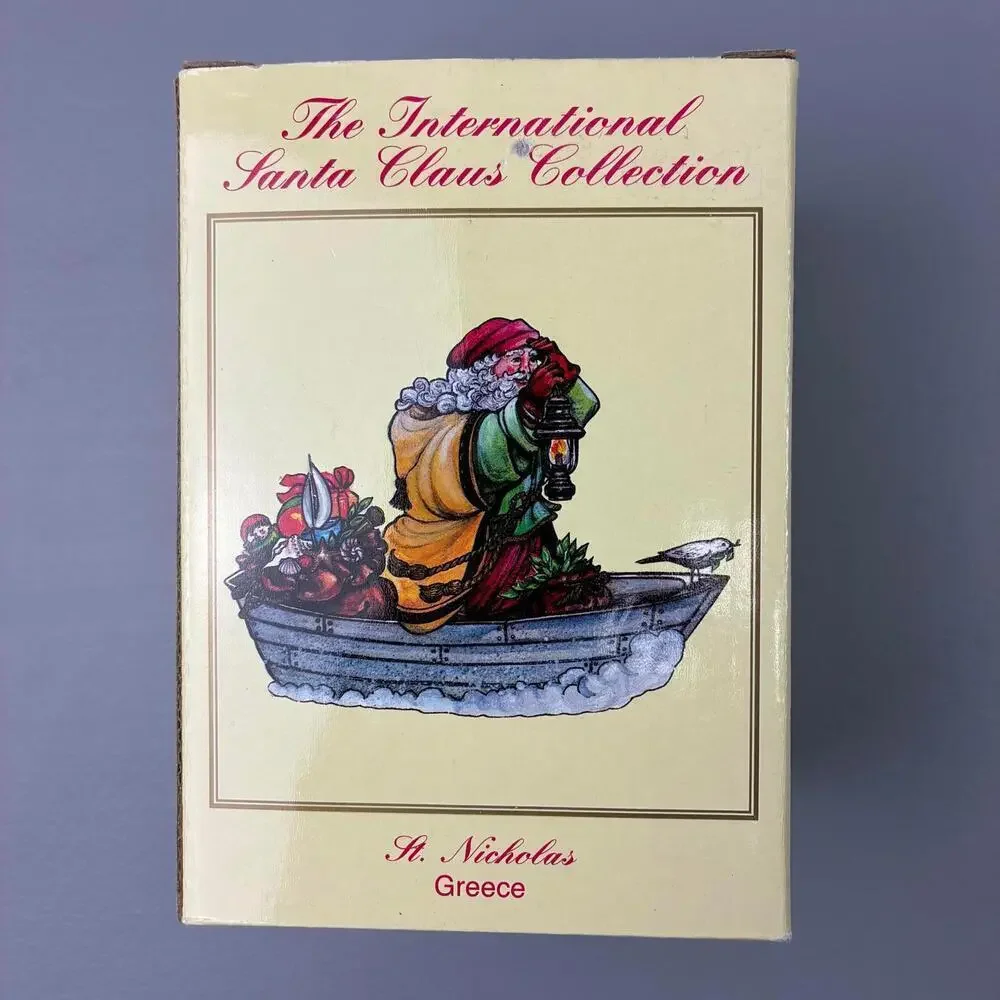 Collectible Christmas Figurine International Santa Greece - Vtg